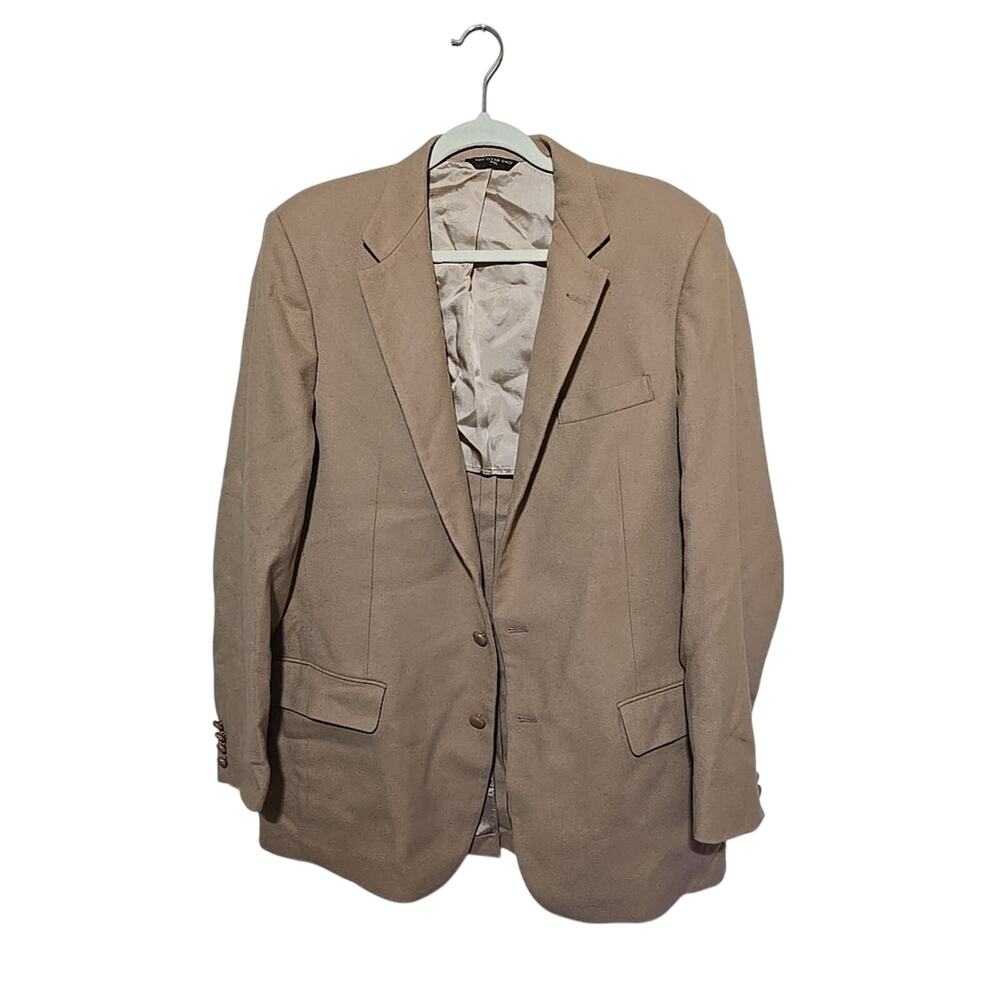 Vtg 90s Imperial by Haggar Brown Wool Two-Button Business Formal Coat Men's 44L